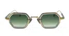 Sato Hadar-t Yg/p-1 - Yellow Gold / Platinum Sunglasses In Green
