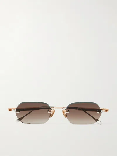 Sato Terebellum Iv Square-frame Titanium Sunglasses In Gold