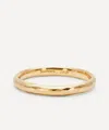 Satomi Kawakita 18ct Gold Half-round Hammered Band Ring