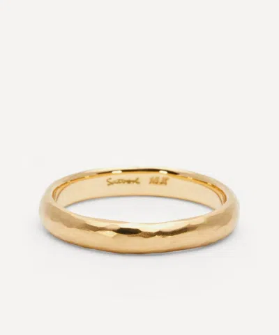 Satomi Kawakita 18ct Gold Half-round Hammered Band Ring