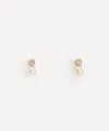 Satomi Kawakita 18ct Gold Mixed Media Pearl And White Diamond Stud Earrings