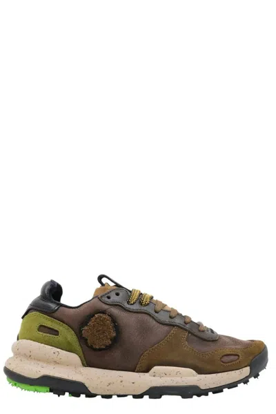 Satorisan Brown Leather Low-top Sneakers In Gray