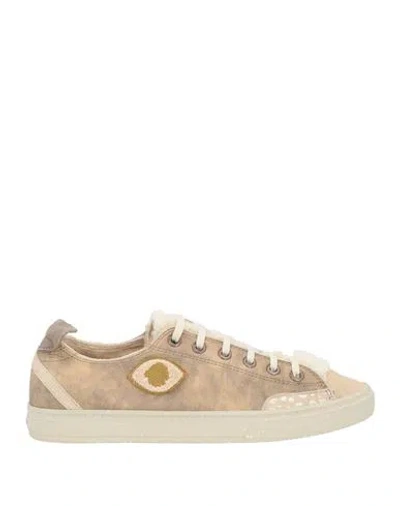 Satorisan Man Sneakers Beige Size 8 Leather In Animal Print