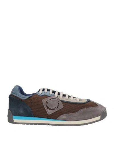 Satorisan Man Sneakers Brown Size 10 Leather, Textile Fibers