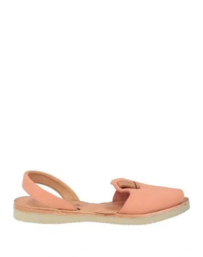 Satorisan Woman Sandals Salmon Pink Size 8 Leather