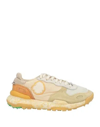 Satorisan Woman Sneakers Pastel Yellow Size 6 Leather, Textile Fibers
