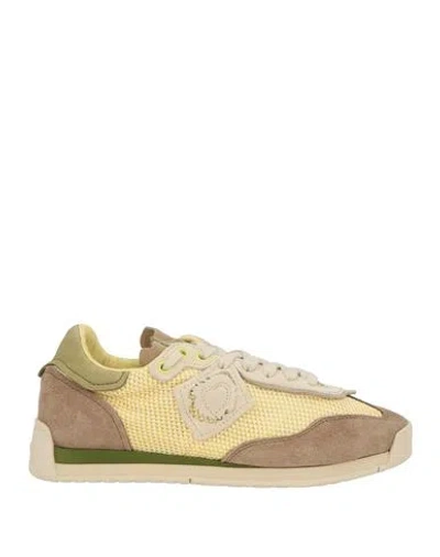 Satorisan Woman Sneakers Pastel Yellow Size 6 Leather, Textile Fibers