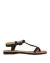 Satorisan Woman Thong Sandal Black Size 6 Leather