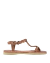 Satorisan Woman Thong Sandal Brown Size 6 Leather In Brown