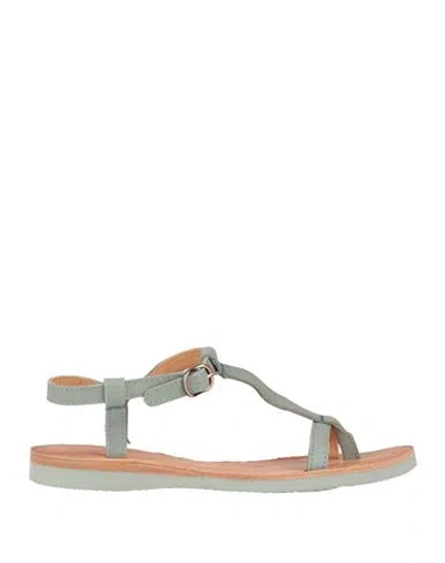 Satorisan Woman Thong Sandal Slate Blue Size 10 Leather In Gray