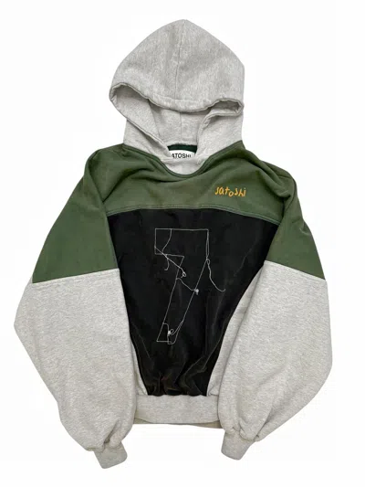 Pre-owned Satoshi Nakamoto 7 Crossover Oversized Hoodie In Gray