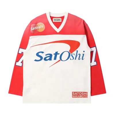 Pre-owned Satoshi Nakamoto Bank Of Satoshi Jersey 'white/red' | Men's Size L