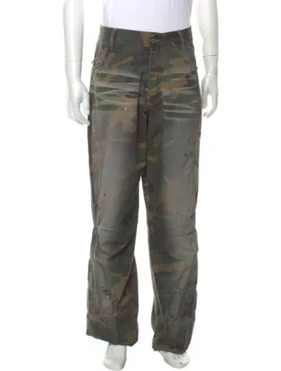 Pre-owned Satoshi Nakamoto Camouflage Print Pants In Green