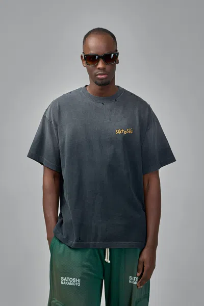 Satoshi Nakamoto Chain Stitch Tee In Black