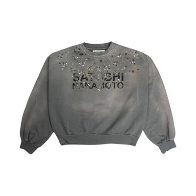 Pre-owned Satoshi Nakamoto Crystal Castle Crewneck 'washed Grey' | Men's Size Xl