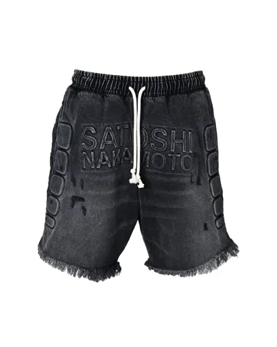 Satoshi Nakamoto Denim Moto Shorts