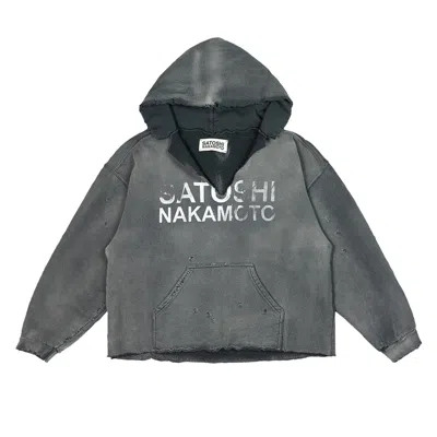 Pre-owned Satoshi Nakamoto Destructo Hoodie 'washed Black' | Men's Size Xl