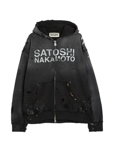 Satoshi Nakamoto Distressed Paint-splatter Hoodie In Multi