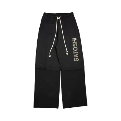 Pre-owned Satoshi Nakamoto Double Layer Studded Sweatpants 'black' | Men's Size L