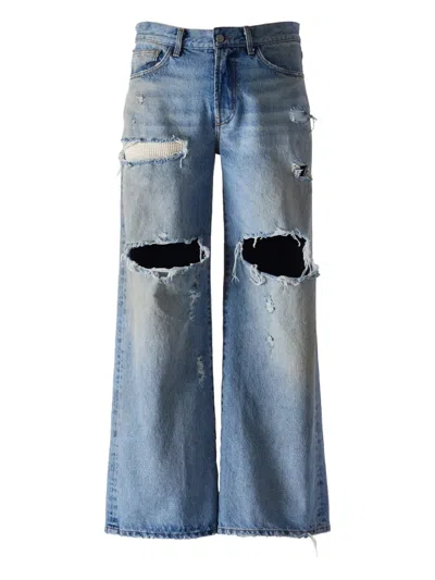 Satoshi Nakamoto Five-pockets Jeans In Blue