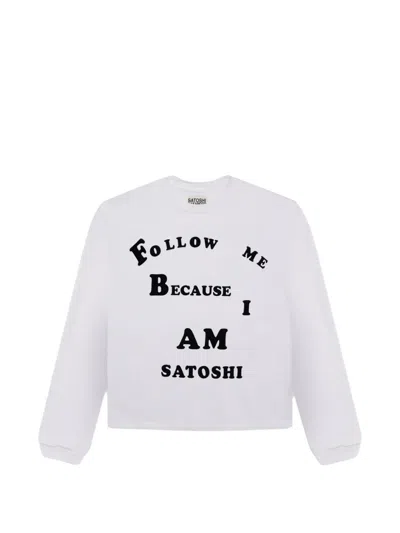Satoshi Nakamoto Follow Me Long Sleeve T-shirt In White
