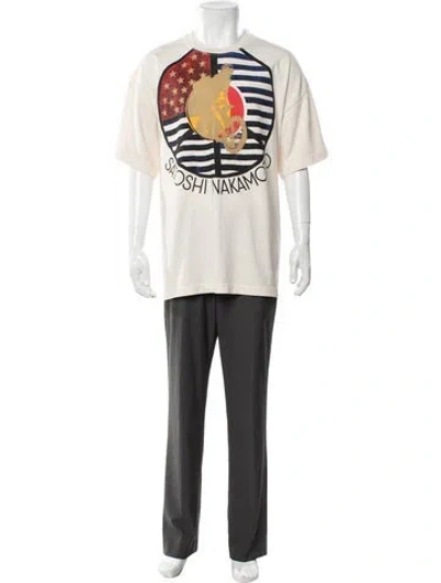 Pre-owned Satoshi Nakamoto Graphic Print Short Sleeve Shirt In Neutrals