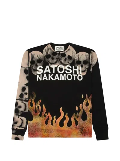 Satoshi Nakamoto Graphic-print Thermal T-shirt In Black