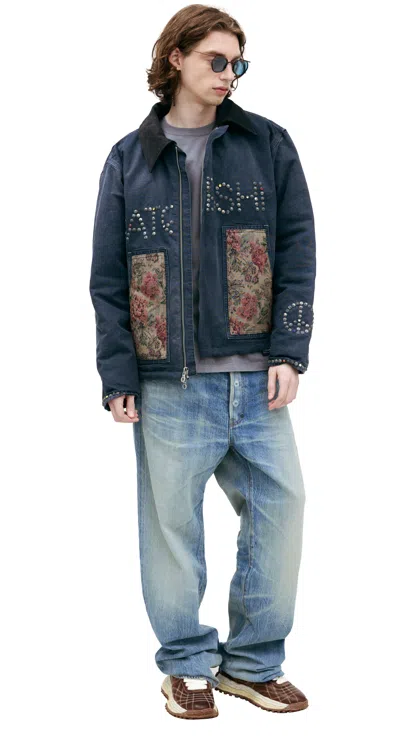 Satoshi Nakamoto Logo-embellished Cotton-canvas Jacket In Blue