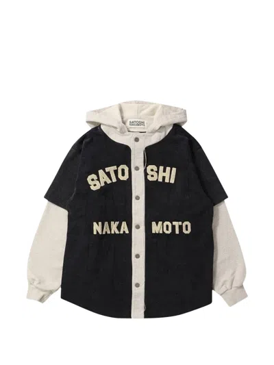 Satoshi Nakamoto Distressed Cotton Jersey-trimmed Denim Hooded Jacket In Multi