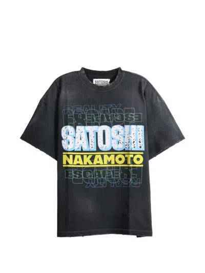 Satoshi Nakamoto Logo-print Crew-neck T-shirt In Black