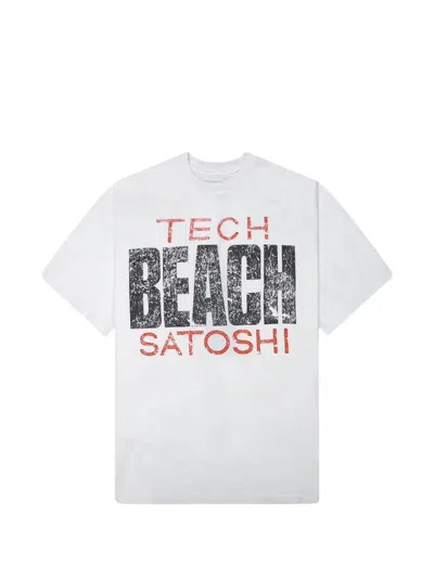 Satoshi Nakamoto Logo-print Short-sleeve T-shirt In White