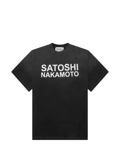 Satoshi Nakamoto Logo-print T-shirt In Black