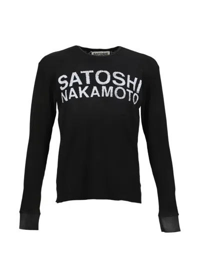 Satoshi Nakamoto Long-sleeve T-shirt In Black