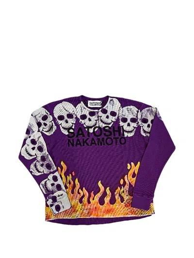 Satoshi Nakamoto Lost Boy Skull-print Sweatshirt In Blue