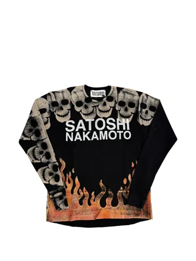 Satoshi Nakamoto Lost Boy Skull-print Top In Black
