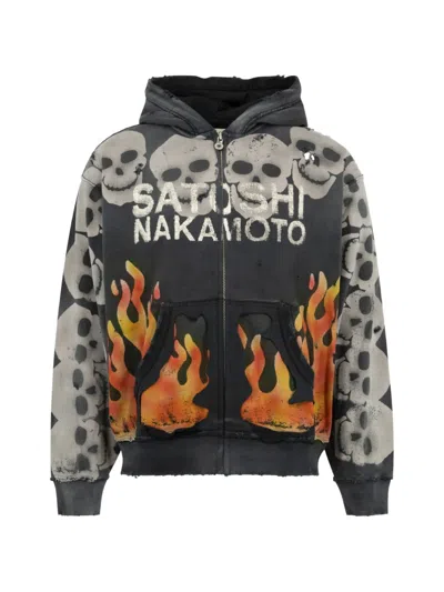 Satoshi Nakamoto Lost Boys Skull-print Hoodie In Black