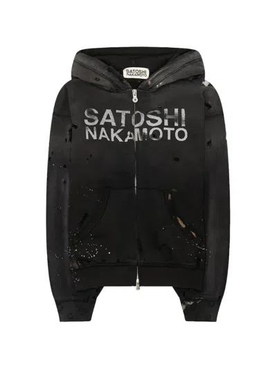 Satoshi Nakamoto Luke Distressed-effect Hoodie In Black