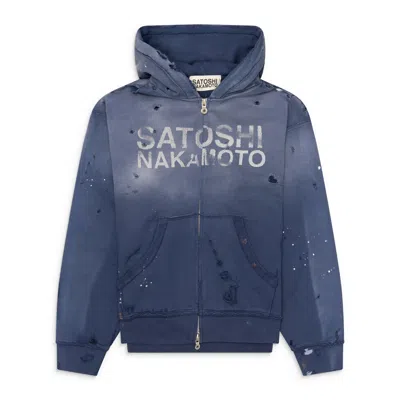 Satoshi Nakamoto Luke Fleece Hoodie Blue
