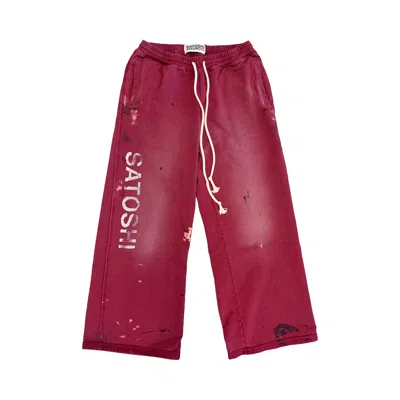 Pre-owned Satoshi Nakamoto Luke Fleece Sweatpant 'burgundy' | Red | Men's Size M