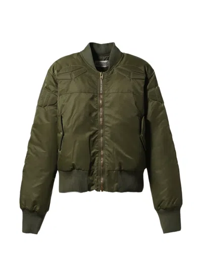 Satoshi Nakamoto Ma-1 Moto Padded Jacket In Green