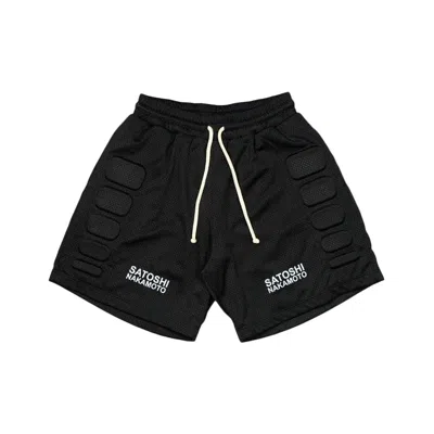 Satoshi Nakamoto Mesh Moto Shorts In Black