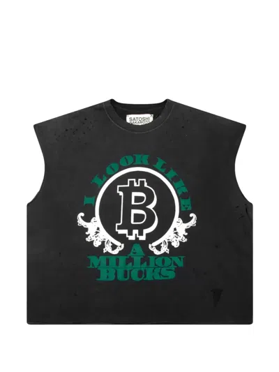 Satoshi Nakamoto Million Bucks Logo-print Vest In Black