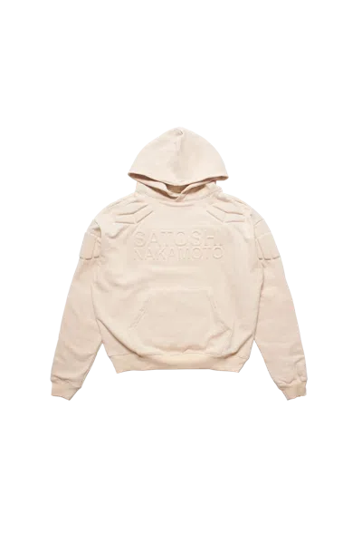Satoshi Nakamoto Moto Hoodie Dirty White