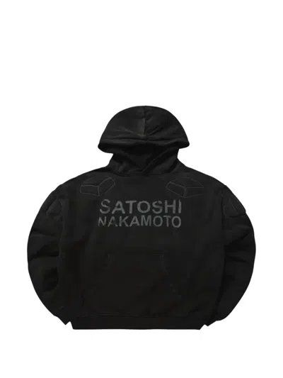 Satoshi Nakamoto Moto Padded Hoodie In Black