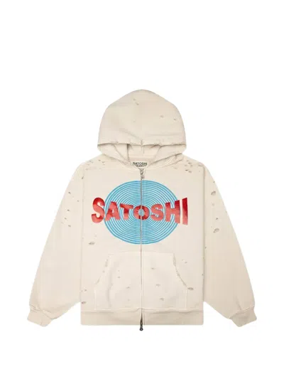 Satoshi Nakamoto Motoslug Distressed Hoodie In Neutral