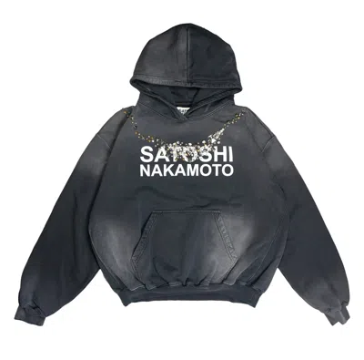 Satoshi Nakamoto Necklace Hoodie In Gray