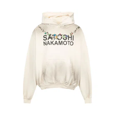 Pre-owned Satoshi Nakamoto Necklace Hoodie 'white' | Men's Size Xl