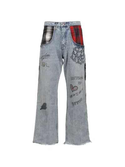 Satoshi Nakamoto Nessa Patchwork Jeans In Blue