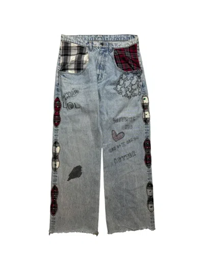 Satoshi Nakamoto Nessa Patchwork-detail Jeans In Blue