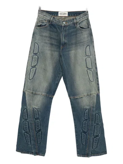 Satoshi Nakamoto Panelled Jeans In Blue